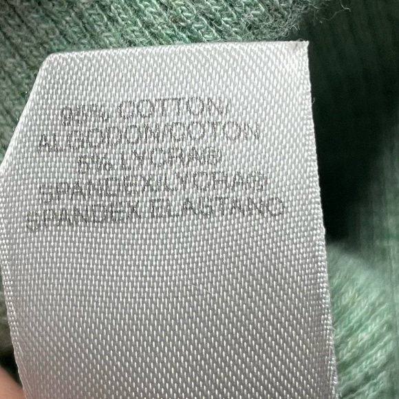 LIZ CLAIBORNE WOMENS LONG SLEEVE RIBBED SHIRT. LIGHT GREEN. PETITE. - Picture 8 of 9